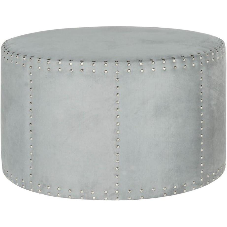 image:imageSafavieh Mercer Collection Faith Beige Nailhead Round OttomanGrey