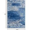 SAFAVIEH Area Rug 8×10 – Adirondack Collection – Large – Silver & Black, Modern Abstract Design, Non-Shedding & Easy Cleaning, Ideal for Living Room, Bedroom, Office, Dining Space (ADR112A)(Silver/Blue)