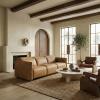 SAFAVIEH Couture – Doug Reclining Sofa – Brown Leather – USB Charging Port – Ideal for Living Room, Family Room, 107″ W x 42″ D x 30″ H (SFV2412A)(Brown)