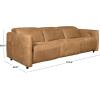 SAFAVIEH Couture – Doug Reclining Sofa – Brown Leather – USB Charging Port – Ideal for Living Room, Family Room, 107″ W x 42″ D x 30″ H (SFV2412A)(Brown)