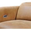 SAFAVIEH Couture – Doug Reclining Sofa – Brown Leather – USB Charging Port – Ideal for Living Room, Family Room, 107″ W x 42″ D x 30″ H (SFV2412A)(Brown)