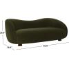 SAFAVIEH Couture – Jocelyne Sofa – Modern Curved Design – Brown Velvet & Walnut – Ideal for Living Room, Family Room, 85″ W x 36.8″ D x 30″ H (SFV7519A)(Walnut/Dark Green)