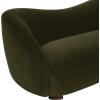 SAFAVIEH Couture – Jocelyne Sofa – Modern Curved Design – Brown Velvet & Walnut – Ideal for Living Room, Family Room, 85″ W x 36.8″ D x 30″ H (SFV7519A)(Walnut/Dark Green)