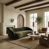 SAFAVIEH Couture – Jocelyne Sofa – Modern Curved Design – Brown Velvet & Walnut – Ideal for Living Room, Family Room, 85″ W x 36.8″ D x 30″ H (SFV7519A)(Walnut/Dark Green)