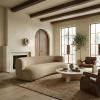 SAFAVIEH Couture – Kellibriana Chenille Sofa – Tan Chenille & Walnut Wood Legs – Fully Assembled – Ideal for Living Room, Family Room, 90.5″ W x 39.3″ D x 28.7″ H (SFV7521A)(Tan/Walnut)