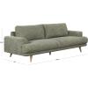 SAFAVIEH Couture – Nikolai Sofa – Mid-Century Modern Style – Taupe Chenille Upholstery – Ideal for Living Room, Family Room, 89.4″ W x 37″ D x 34.6″ H (SFV6122A)(Green)
