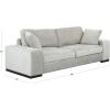 SAFAVIEH Couture – Oakleigh Sofa – Contemporary Style – Dark Green Chenille Upholstery – Ideal for Living Room, Family Room, 98″ W x 35″ D x 33″ H (SFV6121B)(Grey)