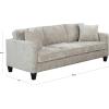 SAFAVIEH Couture – Taylyn Sofa – Navy Chenille Upholstery – Ideal for Living Room, Family Room, 86.6″ W x 35″ D x 33″ H (SFV6118A)(Light Brown)