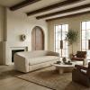 SAFAVIEH Couture – Tylah Sofa – Modern Curved Back Design – Beige Boucle & Walnut – Fully Assembled – Ideal for Living Room, Family Room, 86.6″ W x 38.5″ D x 28.3″ H (SFV7520A)(Beige/Walnut)