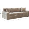 SAFAVIEH Couture – Vasquez 3-Seat Sofa – Dark Green Chenille Upholstery – Ideal for Living Room, Family Room, 92″ W x 37.5″ D x 34.3″ H (SFV6119A)(Brown)