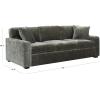 SAFAVIEH Couture – Vasquez 3-Seat Sofa – Dark Green Chenille Upholstery – Ideal for Living Room, Family Room, 92″ W x 37.5″ D x 34.3″ H (SFV6119A)(Dark Green)