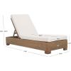 SAFAVIEH Couture Outdoor Collection Blanquilla Natural/Beige Cushion Solid Wood Chaise Lounge Chair