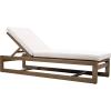 SAFAVIEH Couture Outdoor Collection Saint Vincent Natural/Beige Cushion Solid Wood Chaise Lounge Chair