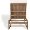 SAFAVIEH Couture Outdoor Collection Saint Vincent Natural/Beige Cushion Solid Wood Chaise Lounge Chair