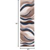 SAFAVIEH Hollywood Collection Area Rug – 5’3″ x 7’6″, Grey & Blue, Mid-Century Modern Design, Non-Shedding & Easy Care, Ideal for High Traffic Areas in Living Room, Bedroom (HLW766F)(Beige/Blue)