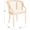SAFAVIEH Home Collection – Carlotta Natural Rattan Arm Chair with White Cotton Cushion, Coastal Bistro Accent Chair for Dining, Living Room, Bedroom or Office (SEA4013B)(Natural/White Washed)