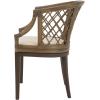 SAFAVIEH Home Collection – Carlotta Natural Rattan Arm Chair with White Cotton Cushion, Coastal Bistro Accent Chair for Dining, Living Room, Bedroom or Office (SEA4013B)(Greige / White)