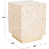 SAFAVIEH Home Collection – Juno Rectangle Mosaic Faux Mother of Pearl Side Table, Modern Luxe Accent Table with Gold Base, Fully Assembled (TRB1009A)