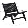 SAFAVIEH Home Collection – Luna Brown & Cognac Leather Woven Accent Chair, Solid Wood Frame, Contemporary Lounge Chair, Fully Assembled (ACH1002B)(Black / Black)