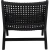 SAFAVIEH Home Collection – Luna Brown & Cognac Leather Woven Accent Chair, Solid Wood Frame, Contemporary Lounge Chair, Fully Assembled (ACH1002B)(Black / Black)