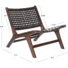 SAFAVIEH Home Collection – Luna Brown & Cognac Leather Woven Accent Chair, Solid Wood Frame, Contemporary Lounge Chair, Fully Assembled (ACH1002B)(Brown / Brown)