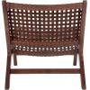 SAFAVIEH Home Collection – Luna Brown & Cognac Leather Woven Accent Chair, Solid Wood Frame, Contemporary Lounge Chair, Fully Assembled (ACH1002B)(Cognac / Brown)