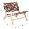SAFAVIEH Home Collection – Luna Brown & Cognac Leather Woven Accent Chair, Solid Wood Frame, Contemporary Lounge Chair, Fully Assembled (ACH1002B)(Cognac / Natural)