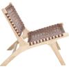 SAFAVIEH Home Collection – Luna Brown & Cognac Leather Woven Accent Chair, Solid Wood Frame, Contemporary Lounge Chair, Fully Assembled (ACH1002B)(Cognac / Natural)