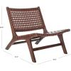SAFAVIEH Home Collection – Luna Brown & Cognac Leather Woven Accent Chair, Solid Wood Frame, Contemporary Lounge Chair, Fully Assembled (ACH1002B)(Cognac / Brown)
