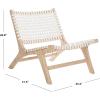 SAFAVIEH Home Collection – Luna Brown & Cognac Leather Woven Accent Chair, Solid Wood Frame, Contemporary Lounge Chair, Fully Assembled (ACH1002B)(White / Natural)