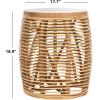 SAFAVIEH Home Collection – Maui Honey Brown Wash Rattan Drum Accent Table, Fully Assembled, Coastal Modern Design (STL6500B)(Natural)