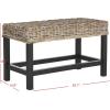 SAFAVIEH Home Collection – Omari Natural Wicker Accent Bench with Mahogany Legs, Casual Transitional Seating for Entryway, Bedroom or Living Room, Fully Assembled (SEA7014A)