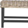 SAFAVIEH Home Collection – Omari Natural Wicker Accent Bench with Mahogany Legs, Casual Transitional Seating for Entryway, Bedroom or Living Room, Fully Assembled (SEA7014A)