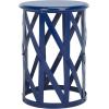 SAFAVIEH Home Collection Bertram Grey 21-inch Lattice Living Room Bedroom Entryway Foyer Bathroom Accent Side End Table Stool(Blue)