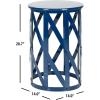 SAFAVIEH Home Collection Bertram Grey 21-inch Lattice Living Room Bedroom Entryway Foyer Bathroom Accent Side End Table Stool(Blue)
