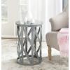 SAFAVIEH Home Collection Bertram Grey 21-inch Lattice Living Room Bedroom Entryway Foyer Bathroom Accent Side End Table Stool(Grey)