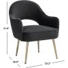 SAFAVIEH Home Collection Dublyn Black Velvet/Gold Accent Chair(Black)
