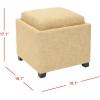 SAFAVIEH Home Collection Harrison Stone Single Tray Square Foot Rest Storage Ottoman(Gold)