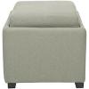 SAFAVIEH Home Collection Harrison Stone Single Tray Square Foot Rest Storage Ottoman(Sea Mist)