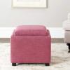 SAFAVIEH Home Collection Harrison Stone Single Tray Square Foot Rest Storage Ottoman(Stone)
