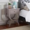 SAFAVIEH Home Collection Maxine Walnut Brown 1-Drawer Accent Table Nightstand Bedside Accent Table (Fully Assembled)(Grey)