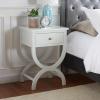 SAFAVIEH Home Collection Maxine Walnut Brown 1-Drawer Accent Table Nightstand Bedside Accent Table (Fully Assembled)(Off White)