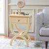 SAFAVIEH Home Collection Maxine Walnut Brown 1-Drawer Accent Table Nightstand Bedside Accent Table (Fully Assembled)(Vanilla)