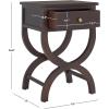 SAFAVIEH Home Collection Maxine Walnut Brown 1-Drawer Accent Table Nightstand Bedside Accent Table (Fully Assembled)(Walnut)