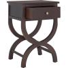SAFAVIEH Home Collection Maxine Walnut Brown 1-Drawer Accent Table Nightstand Bedside Accent Table (Fully Assembled)(Walnut)