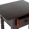 SAFAVIEH Home Collection Sabrina Cherry Side Table with Drawer(Dark Cherry)