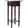 SAFAVIEH Home Collection Sabrina Cherry Side Table with Drawer(Dark Cherry)