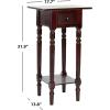 SAFAVIEH Home Collection Sabrina Cherry Side Table with Drawer(Dark Cherry)
