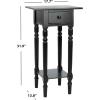 SAFAVIEH Home Collection Sabrina Cherry Side Table with Drawer(Distressed Black)