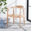 SAFAVIEH Home Collection Sijo Natural Teak Wood/Natural Rattan Accent Chair (Fully Assembled)